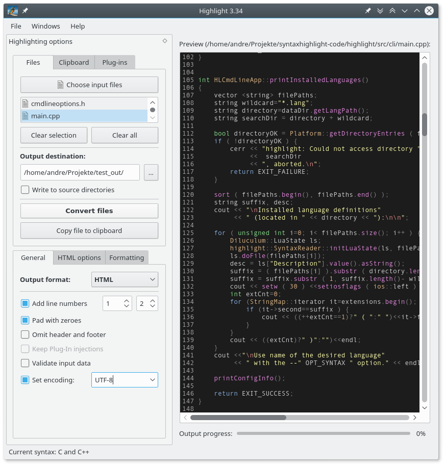 Highlight 3.30 GUI