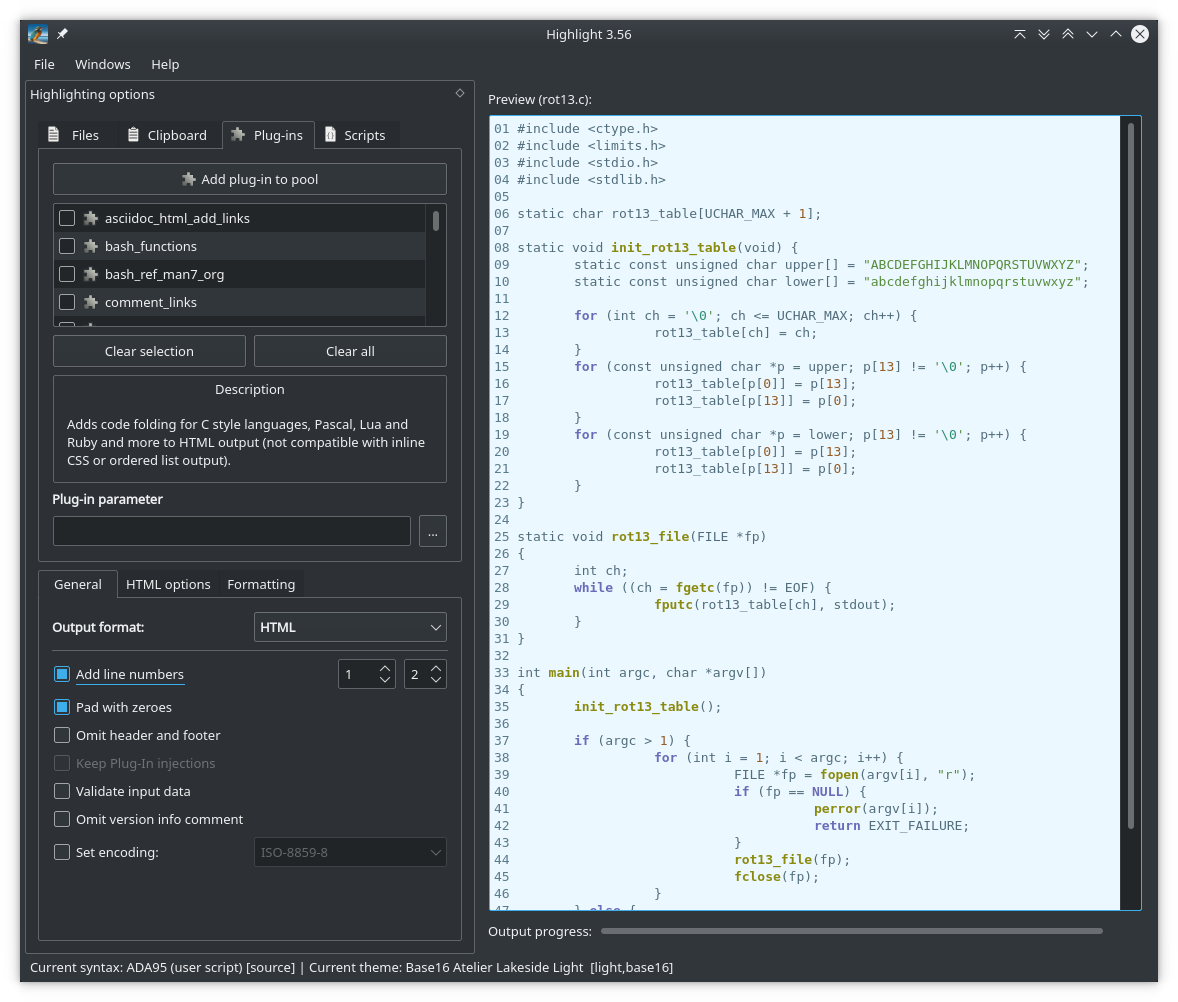 Highlight 3.56 GUI (KDE)
